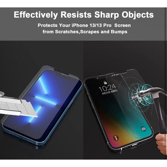 x3 Apple iPhone (13/13 Pro) Glass Screen Protector Ultra Thin Tempered NWT - Picture 8 of 9